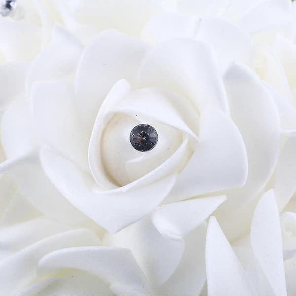 Perle Brudepige Bryllupsbuket Brude Kunstig Silkeblomst Blå
