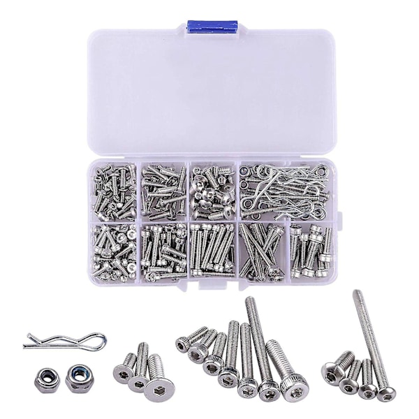 205 stk. Rustfritt Stål Rc Forsenket Skrue Kit for 1/10 1/8 Slash Axial Arrma Redcat Rc Lastebil