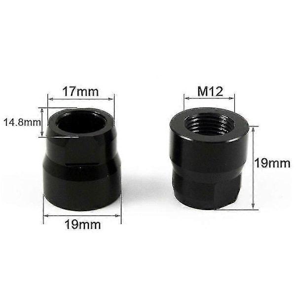 Pyörän läpiakselin mutterit M12x1.0mm, 1.0mm kierteellä, M12 navat, putkiakseli, skewer-korkki, 1.0mm kierteiden väli, pyörävarusteet