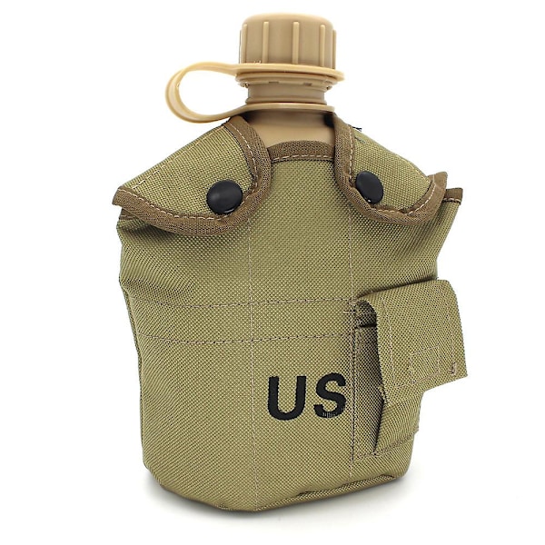 JUSCH 1000ML Stor Kapacitet Sport Utomhus HDPE Vattenkokare Bärbar Vattenflaska Vikbar 700ml Mugg I Militär Kamouflageväska(WZ2217),QINWEI-968