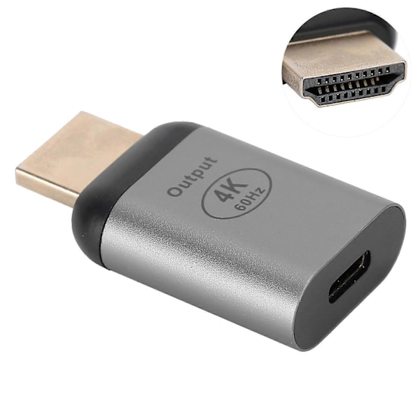 Type C Naaras HDMI Uros Adapteri Liitin Windows Android ja OS X:lle, Alumiiniseoskuori