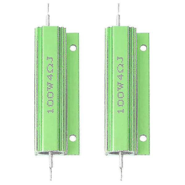 2 kpl 100 W 4 Ohm ruuviliittimellä varustettuja alumiinikoteloisia lanka vastuksia Ty
