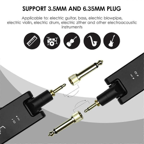 -8 Guitar Receiver & Transmitter Indbygget Batteri til Guitar Bas