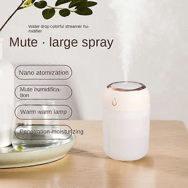 Bærbar Mini Luftfukter, 330ml, Liten Kjølig Tåke Luftfukter, USB Personlig Skrivebords Luftfukter For Soverom Reise Kontor Hjem
