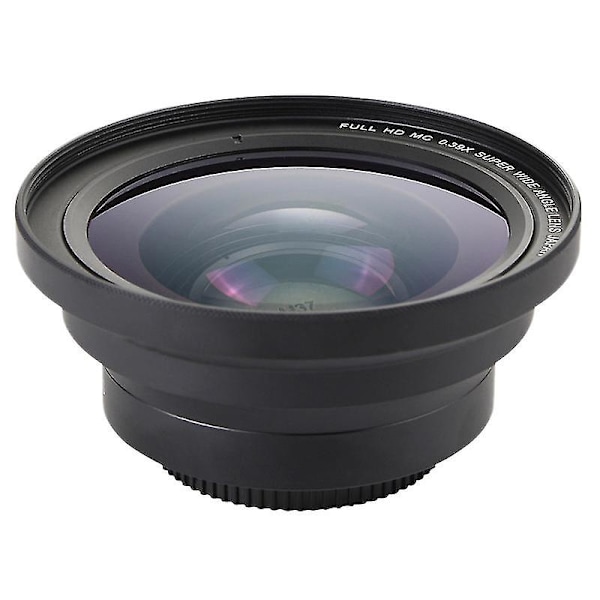 Professionell 37mm Makro+72mm Vidvinkelobjektiv 0.39X Full HD för 4K Videokamera