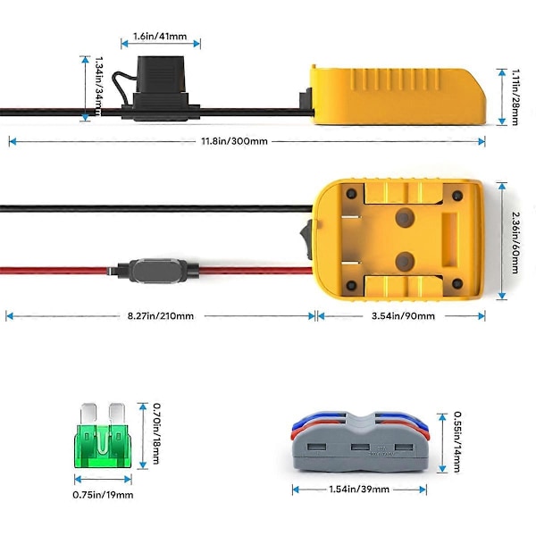 For Starlink Mini Strømkabel 2M for Dewalt Batterilader Adapter til DC Strøm DCB-18V/20V Kabel Co