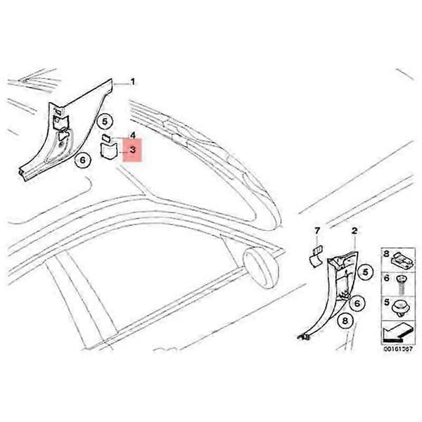 Kompatibel - 3 Serie E90 E91 E92 E93 Diagnostisk Stikdæksel OBD Sort LHD Panel Dekorativt Dæksel 5143714753-FO SAHN