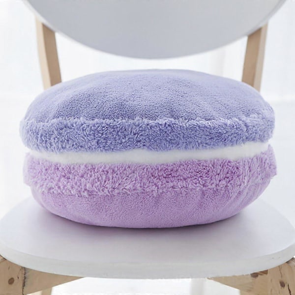 Macaron Pute Plysj Ryggstøttepute Mikrokule Kasteputetrekk Rund Setepute Hjemmeinnredning Puter 14.5\" Gradient Lilla