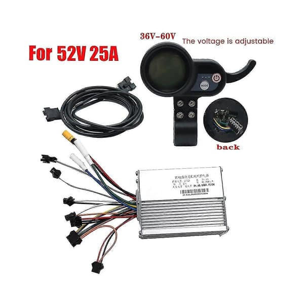 Til JP 52V 25A Controller Børsteløs Motor+36-60V Dashboard Meter Kit til JP Electric
