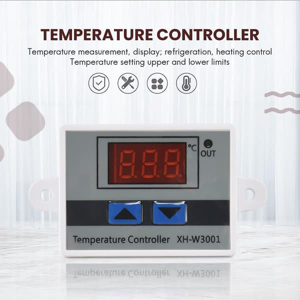 220V Digital LED Temperaturregulator 10A Termostat Kontrol Switch Probe Ny