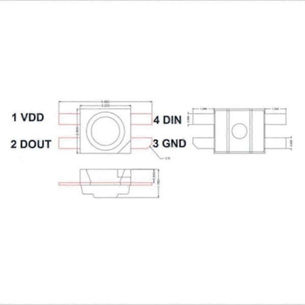 200 KPL SK6812 MINI-E RGB (Samanlainen kuin WS2812B) SK6812 3228 SMD Pikseli LED