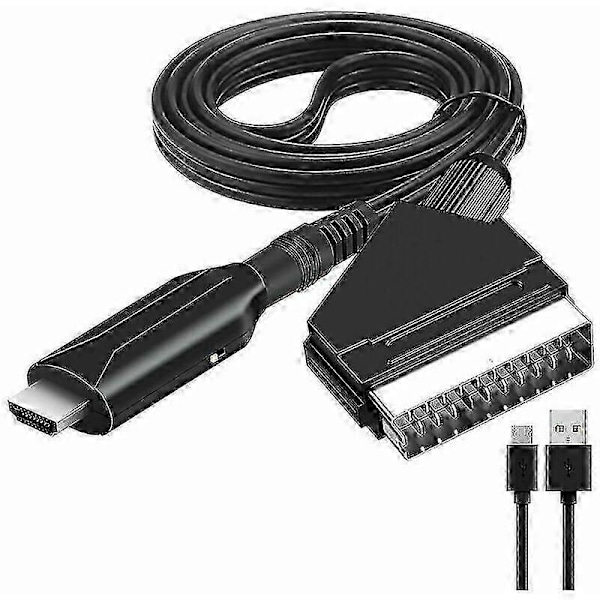 Scart til HDMI Konverter Video Audio Adapter for HDTV/DVD/dekoder/PS3/PAL/NTSC