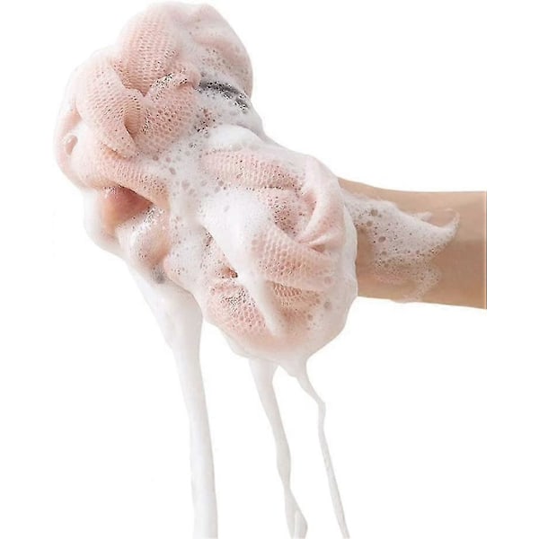 3 st Ryggskrubbare Mesh Duschpuffar Loofahs Djup Exfolierande Bad Duschpuff Ryggborste Svampar Tar Bort Döda Hudceller