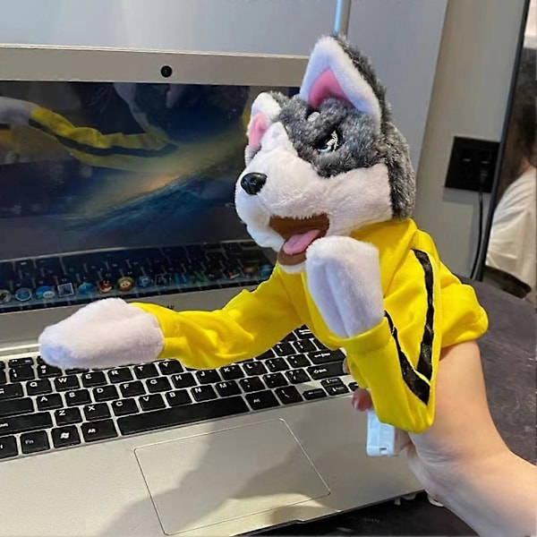 Kung-Fu Husky Dukkelegetøj med Lyd, Husky Plyslegetøj Hånddukke Hvalpe Muppets til Halloween, Historiefortælling, Rollespil