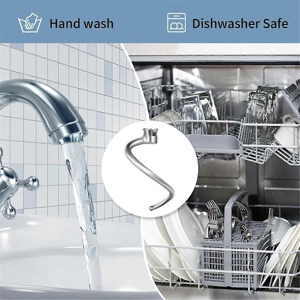 Deigkrok i rustfritt stål for KitchenAid 7QT Bowl-Lift kjøkkenmaskiner