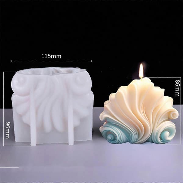 3D Skjellformet Lys Silikonform Skjell Kake Sjokoladeform, C