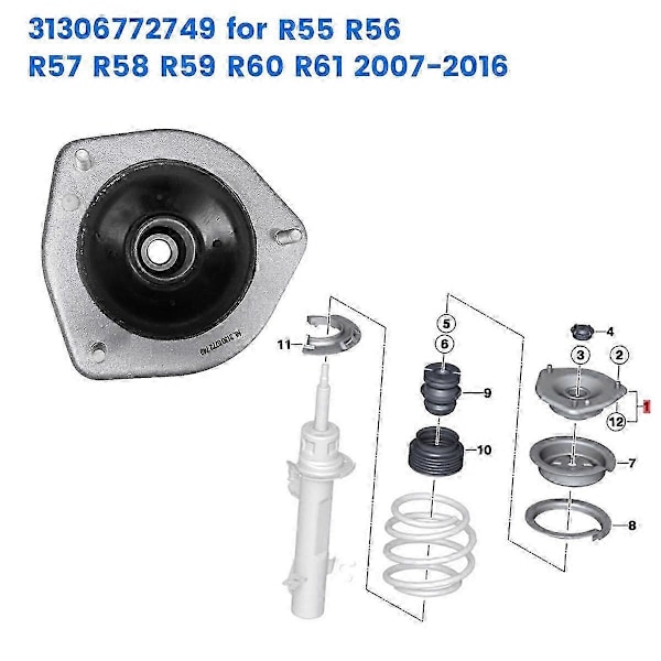 Främre fjäderbenslagring trycklager 31306772749 för R55 R56 R57 R58 R59 R60 R61 2007-2016