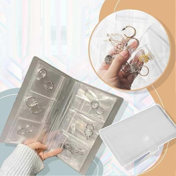 Transparent Smyckesförvaringsbok Set Smyckeskrin