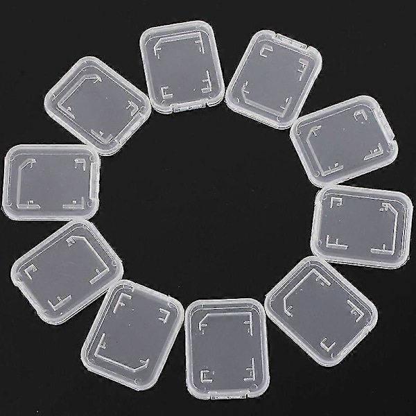 10 stk. Lett Klar Standard SD SDHC Minnekort Etui Oppbevaringsholder Boks JIKAIX S2024123011046