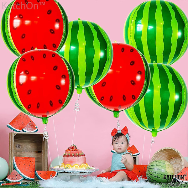 Store, 56 cm Vandmelon Balloner - Pakke med 6 | Vandmelon Ballon til One In A Melon Festpynt | Vandmelon Festartikler | Vandmelon Fødselsdag