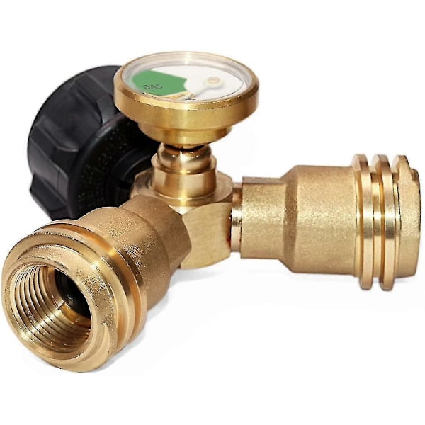 Barsinfi Splitter, Propantank Y-Splitter Adapter, Med Instrument, 2-vejs Lpg Adapter T-forbindelse