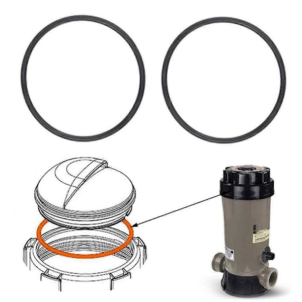 6 st för CLX200K Pool Klorinator Lock O-Ring för CL200 CL220 (Svart)
