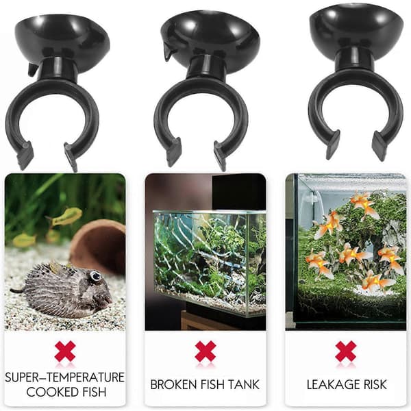 10 stk Sorte Sugkopper Holder 20mm Dia Rør Luftledning til Akvarium