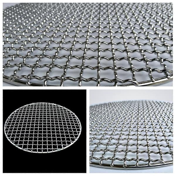 Rund grillrist i rustfrit stål, non-stick grillbageplade 15cm