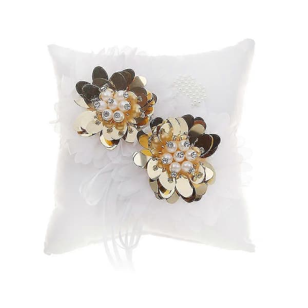 1 st Blomdesign Ringkudde Bröllop Ring Kudde Gifta Par Ringhållare Fingerring Kudde