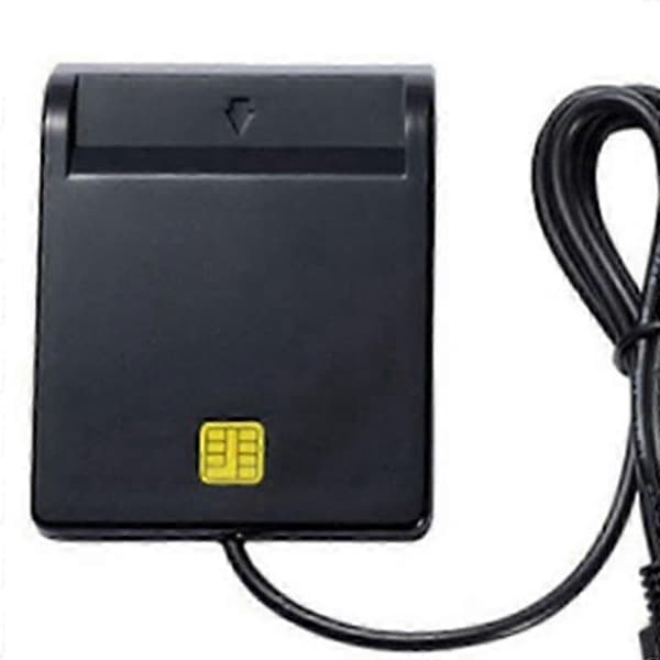 USB Smart Card Reader Bankomat Skattedeklaration IC-kort ID-kort Smart Card Reader (Svart)
