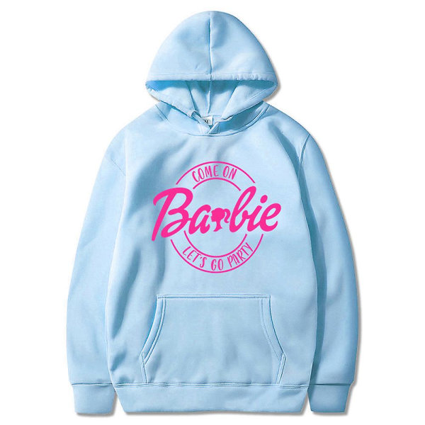 Barbie Movie Hoodie Sweatshirt T-shirt Pullover Couple Hood Top Blue M