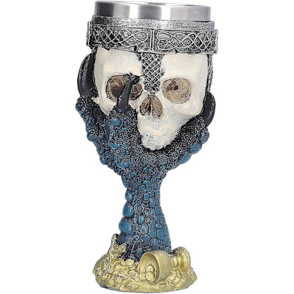 7.1x2.8in Rustfri Stål Kranie Bæger, 420ml Resin 3d Vin Bæger Kop Middelalder Vin Bæger Drikke Kop