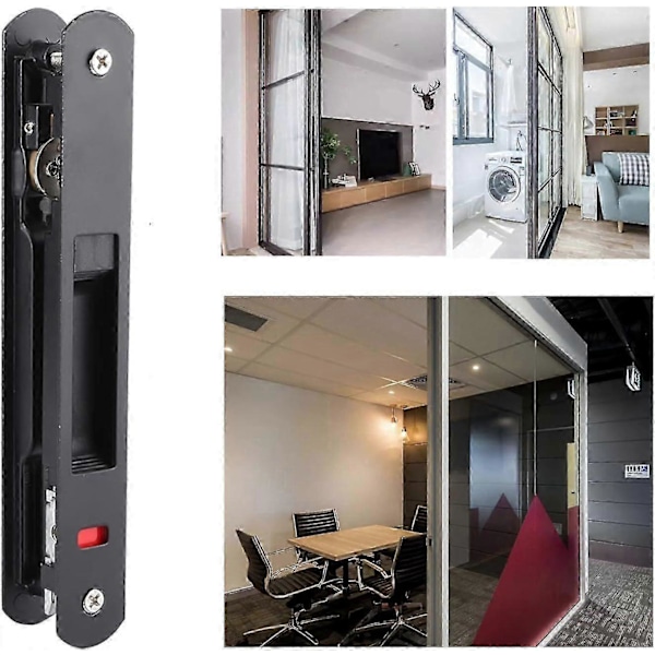 Skydedørslås, dørlås, skydedørslås, vindueskrog enkelt dobbelt side lås til mobile døre, vinduer, skydedøre i glas