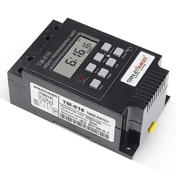 Tm616 30amp 4-pins 7 Programmerbar Timer Din Skinne Montering Timer Bryter Digital Timer 110v Ac Programmerbar Timer Relé