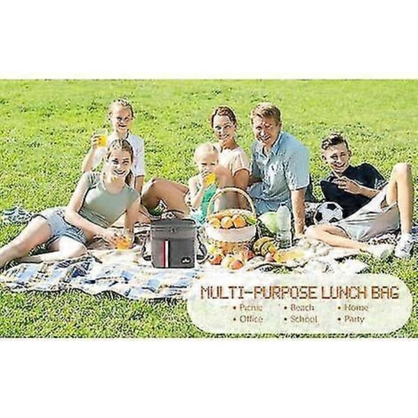 7l Lunchlåda, Mini Isolerad Lunchväska Med Justerbar Axelrem, Vattentät Lunchväska, Isolerad Lunchväska (grå)