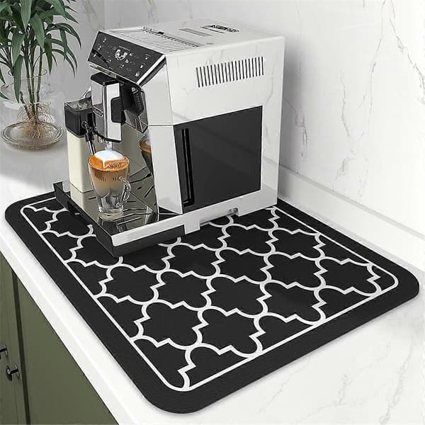 Kaffematte Absorberende Oppvaskmatte Svart 40X30cm