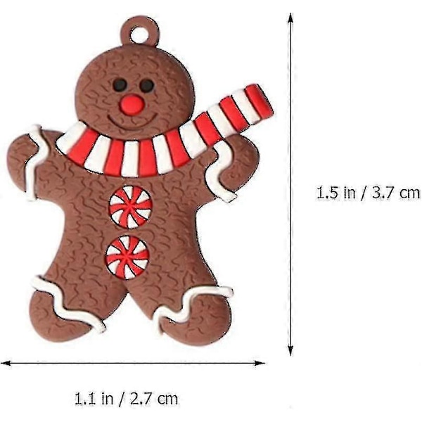 24 stk Pepperkake-mann Ornamenter Juletrærpynt Jul Ferie Tre Ornamenter Gavemerker