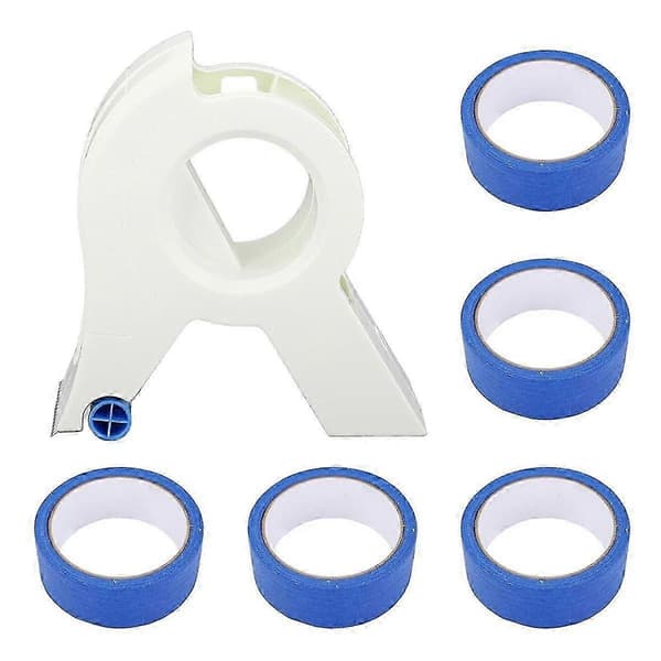 Maskeringstejp Applicator för Målning, Plast Tejp Applicator för Målare, Tejpdispenser med 5 Blå