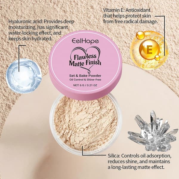 Makeup setting powder, let og klar oliekontrolpudder, let at fjerne makeup setting powder 1pc