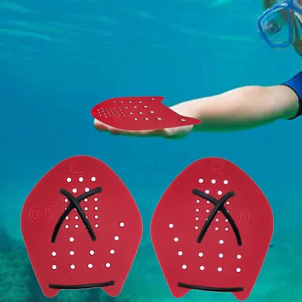 Simhandpaddlar för styrketräning Red S