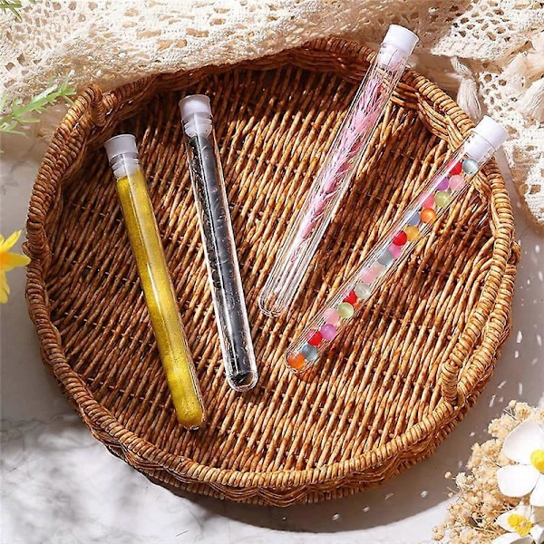 100 st Klara provrör med lock 25 ml plaströr