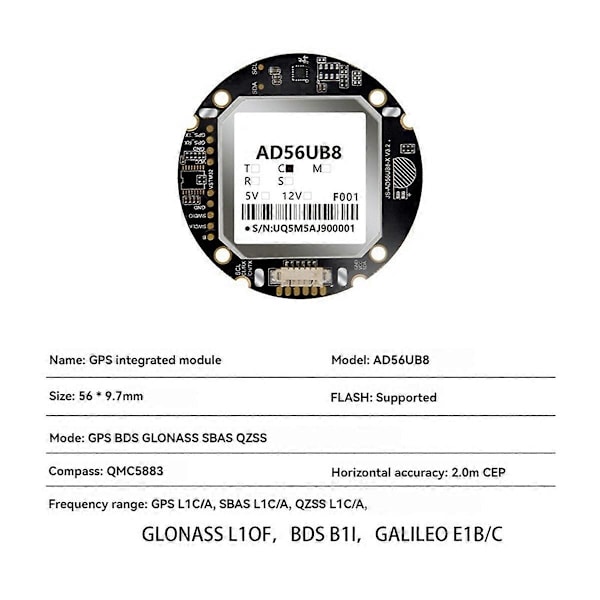 AD56UB8 GPS-modul för Beidou+GPS Dual-Mode Positioneringsmodul