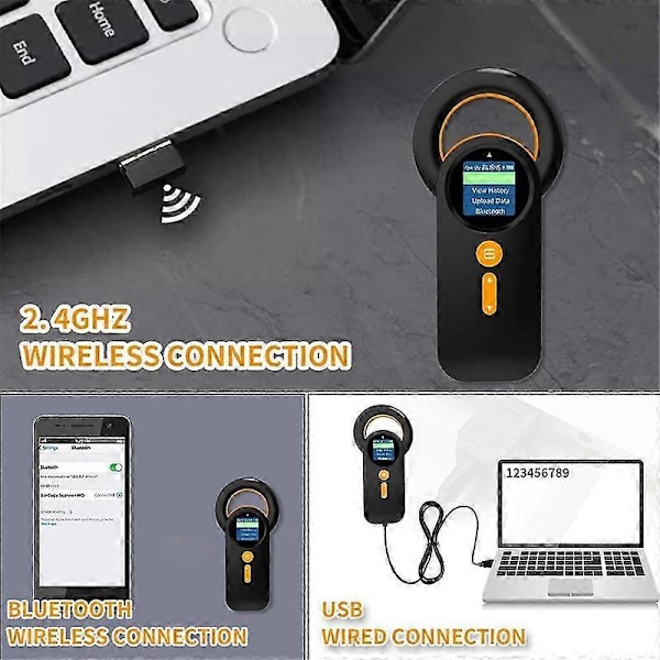 Bluetooth Pet Mikrochip-læser, 3-i-1 (2,4 GHz Trådløs+Bluetooth+USB) Universal Dyre-Tag Læser Scanner, Q30