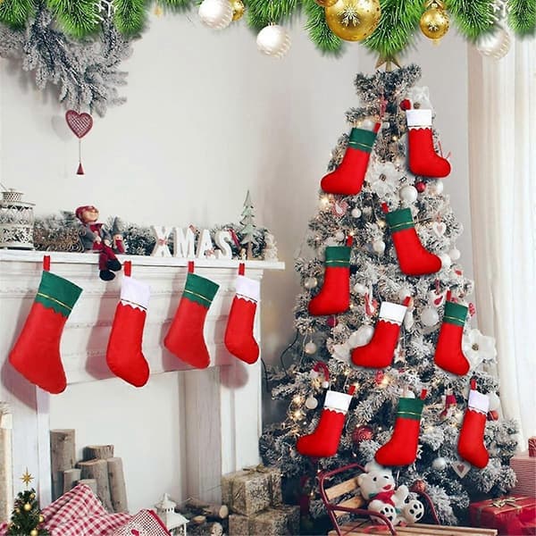 36 stk. Julestrømper Festgaver Strømper Juledekorasjon Strømper Rustikk Julenisse