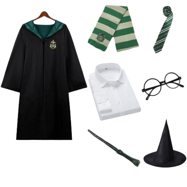 Halloween Harry Potter magic dräkt perifer cos kostym prestanda kostym set Slytherin XL