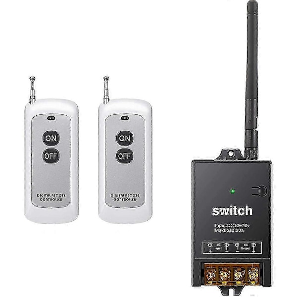 Egnet for fjernkontrollbryter, DC 12V/24V/48V/72V 40A Relé, Trådløs RF-bryter med 984FT Lang Rekkevidde Fjernkontroll-FO  SHAN  RAN  WANG