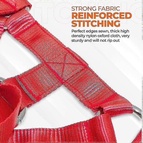 Justerbar \"No-Pull\" Hundesele med Refleksbånd og Sikkerhetshalsbånd for Trening Red L