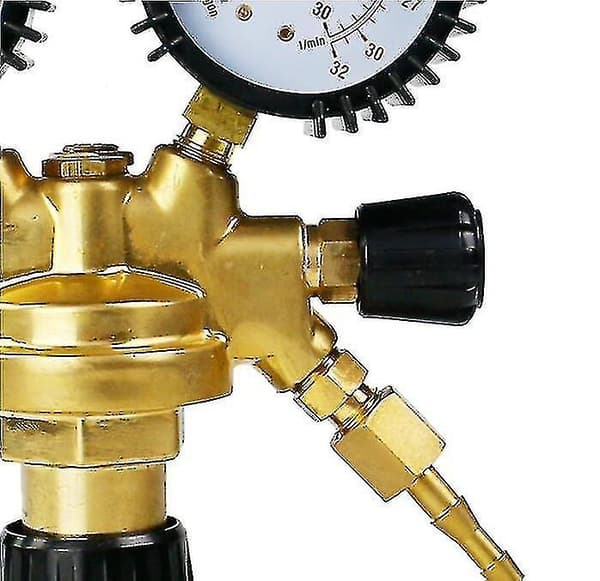 Universal Argon Co2 Trykreducer, Gassvejse regulator med dobbelt overflade messingmåler Mig / Ma