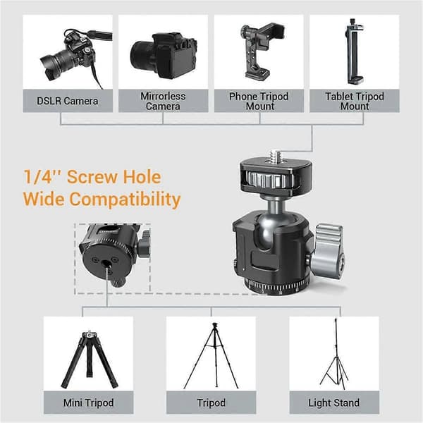For Mini Kulehode Panoramisk Stativhode + Blitssko Adapter for DSLR Kamera Stativ Telefonfeste