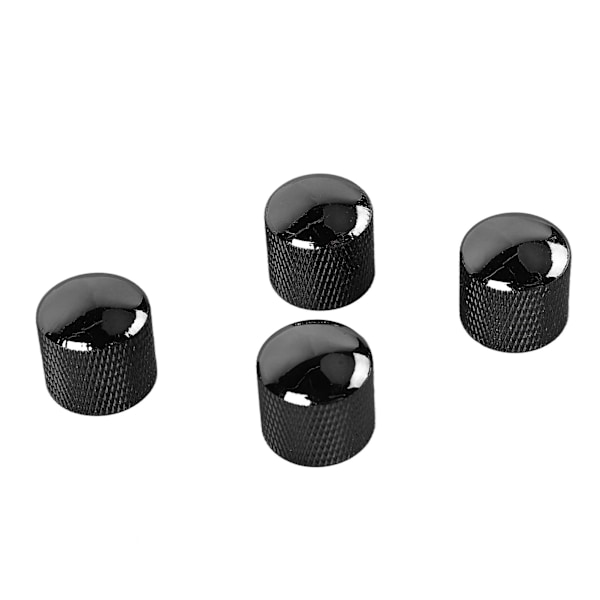 4 st Gitarrknopp Metall Volym Ton Dome Kontrollknopp Musikinstrument Tillbehörsset GD102 Svart